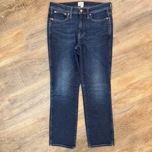J. Crew Women 27 Vintage Straight 9” Denim Jean Dark Wash Fitted Classic Stretch